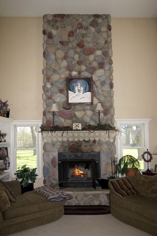 Elegant Stone Fireplace